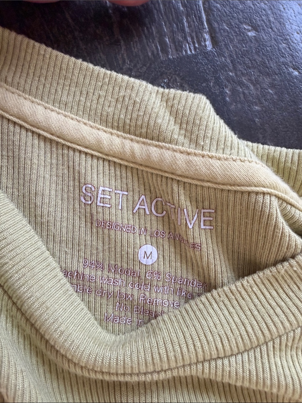 SET Active Cropped Ribbed Tee - Yellow - Picture 2 of 4